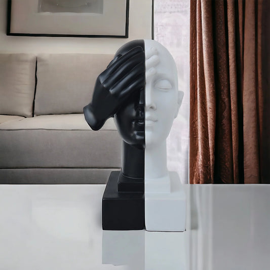 Elegance in Contrast: Black and White Resin Luxury Bookend Collection